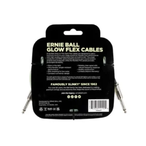 Ernie Ball Flex Instrument Cable Straight/Straight 20ft Glow